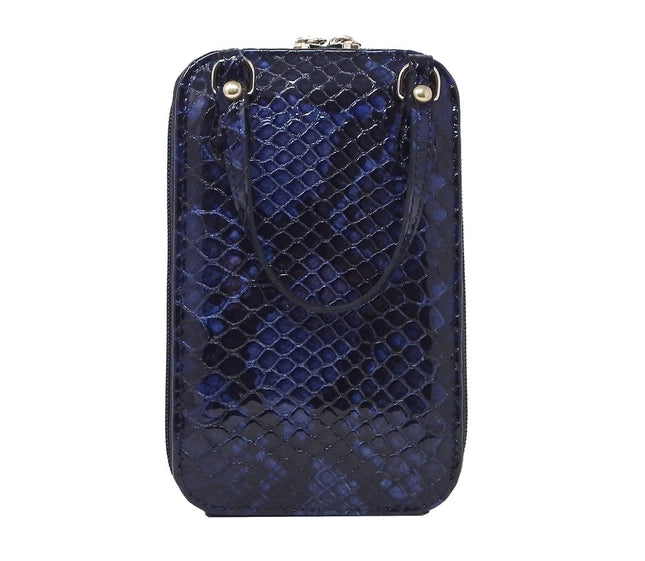 Galope Patent Leather Phone Purse Navy
