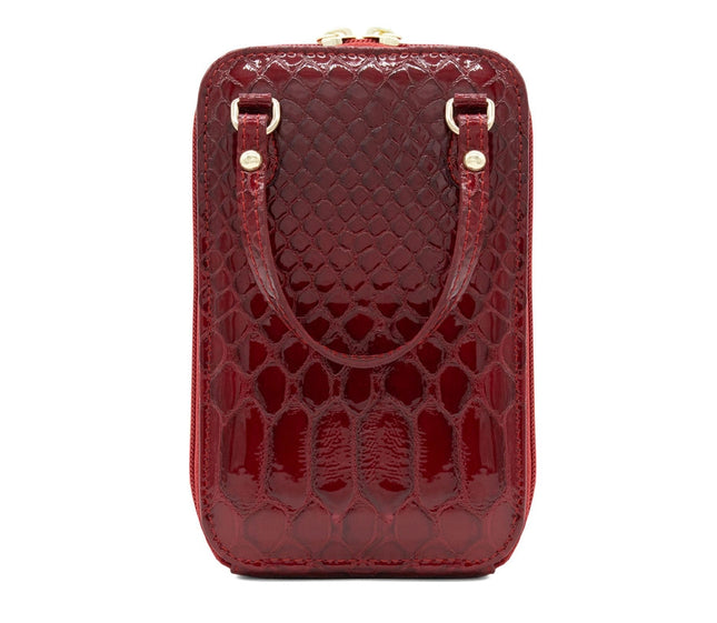 Galope Patent Leather Phone Purse Red