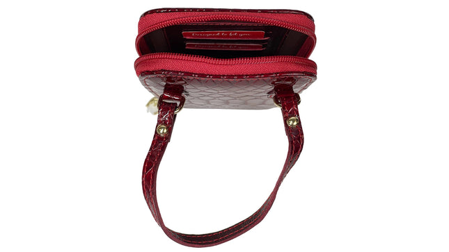 Galope Patent Leather Phone Purse Red