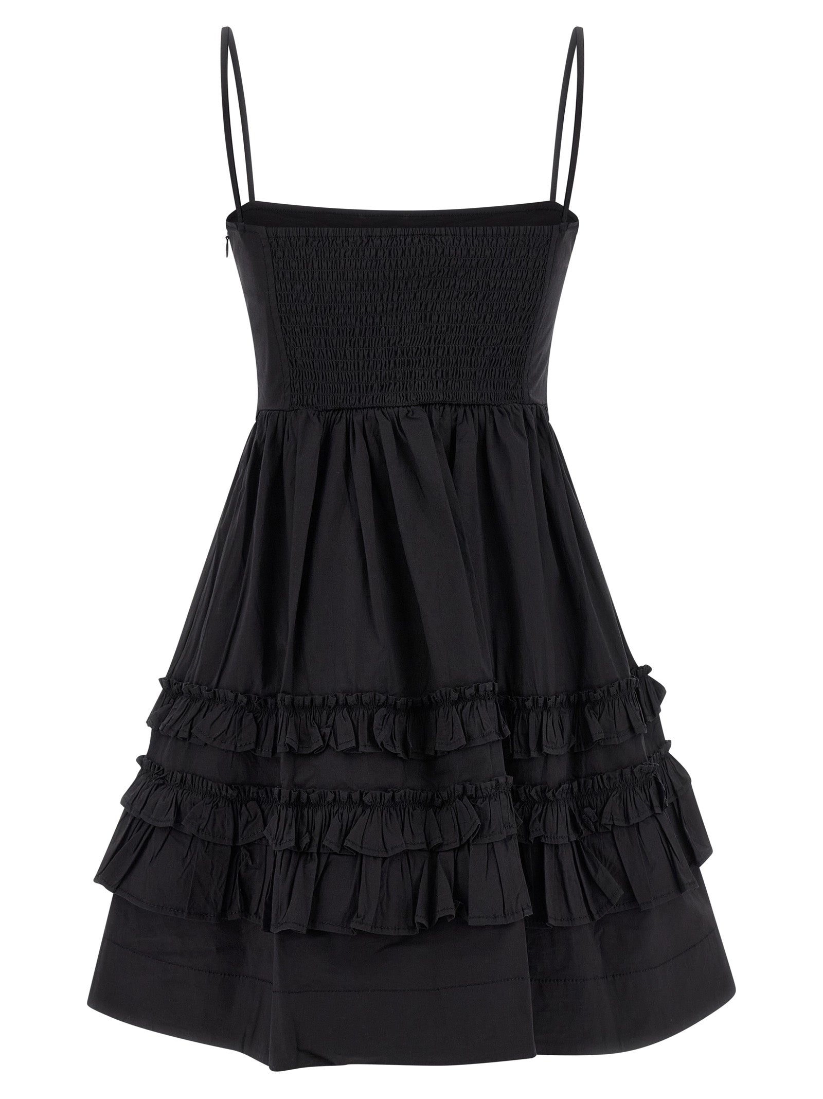 Ganni Black Mini Frill Dress