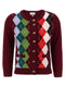 Ganni Burgundy Check Cardigan