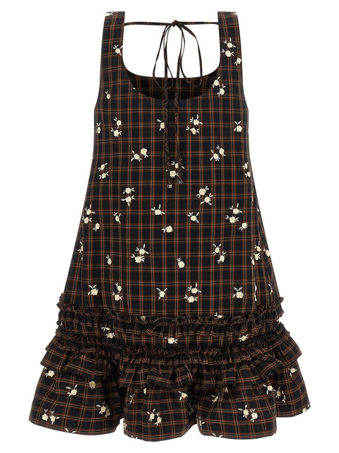 Ganni Check Flower Dress