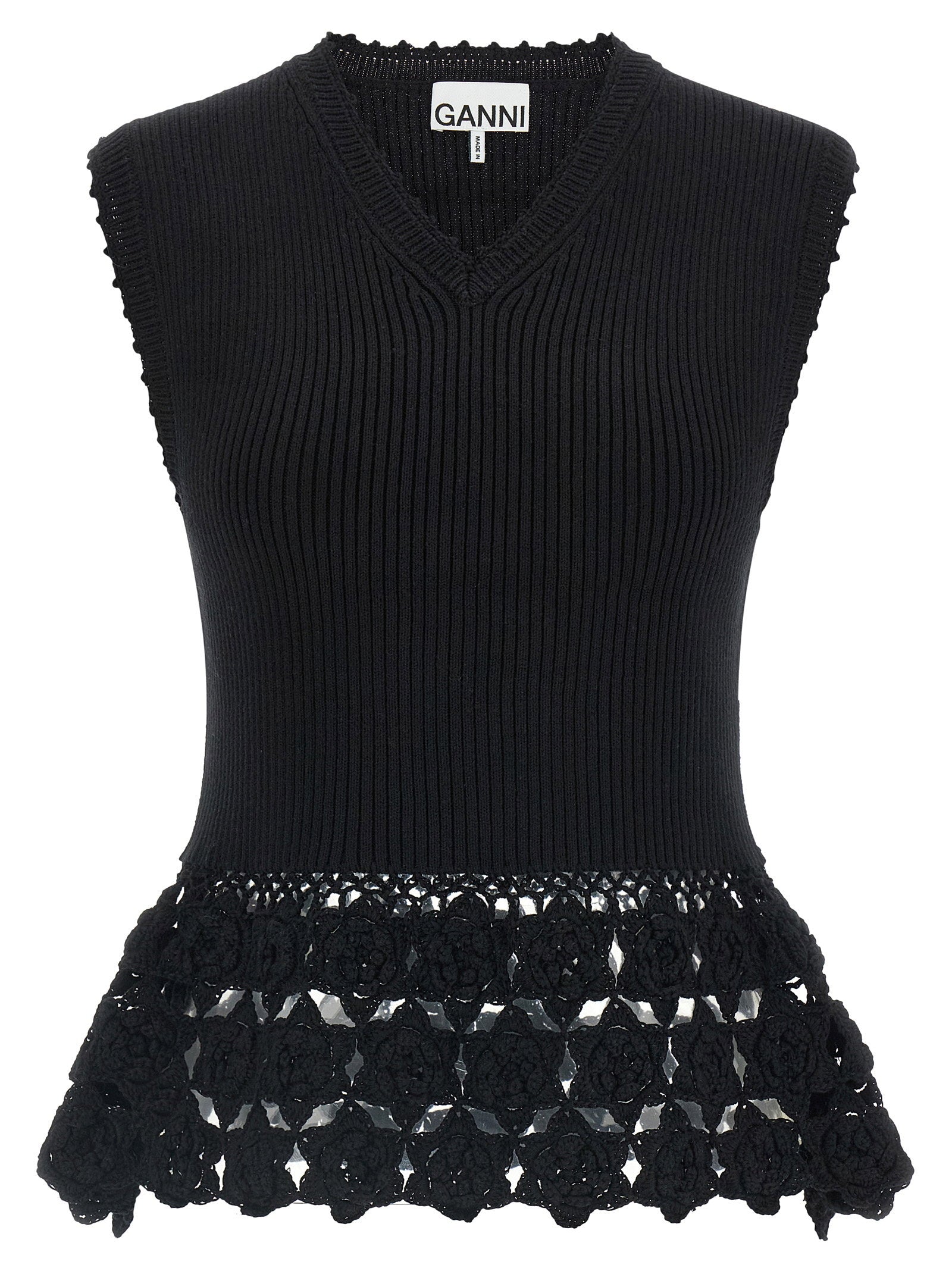 Ganni Cotton Crochet Vest