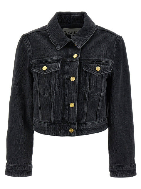 Ganni Cropped Denim Jacket
