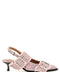 Ganni Feminine Buckle Fringed Denim Slingback