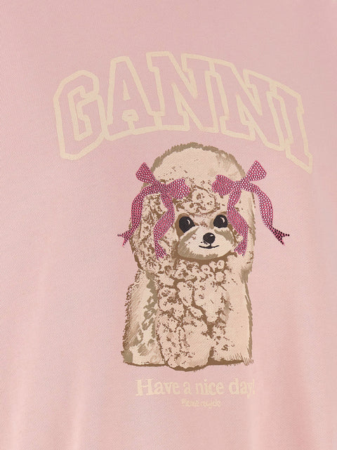Ganni Front Print Sweatshirt