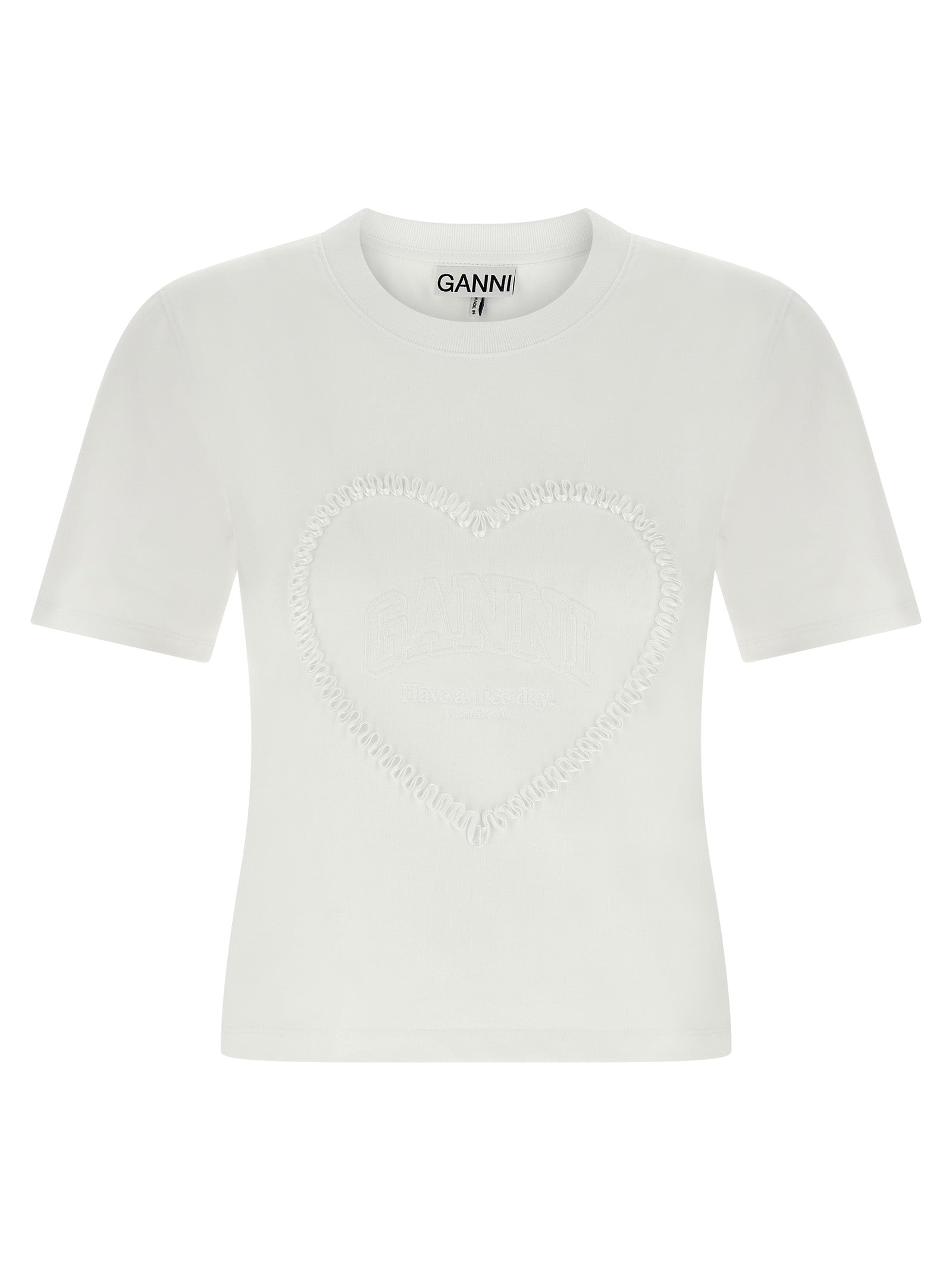 Ganni Heart Embroidery T-shirt