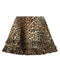 Ganni Leopard Duchesse Nylon Mini Frill Skirt