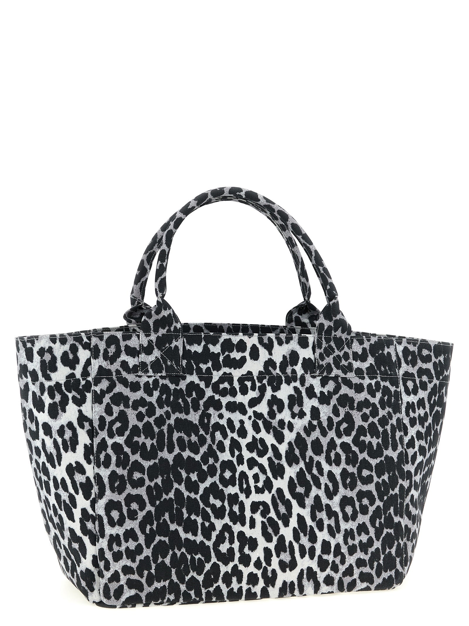Ganni Leopard Medium Tote Shopping Bag