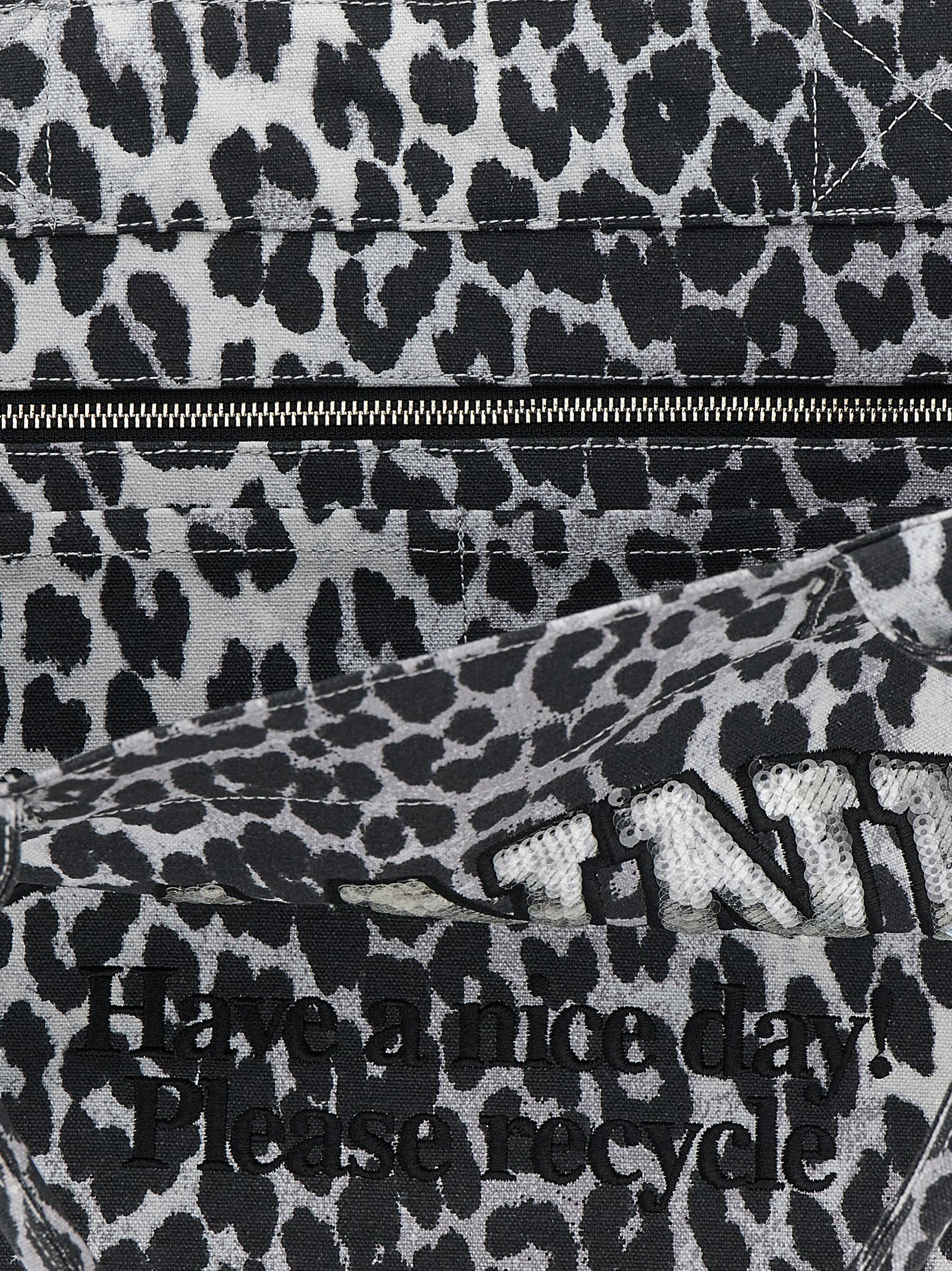 Ganni Leopard Medium Tote Shopping Bag
