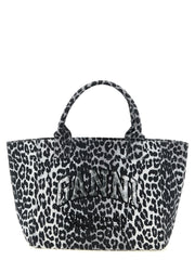 Ganni Leopard Medium Tote Shopping Bag