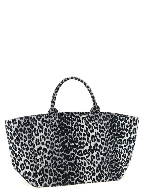Ganni Leopard Sequin Xxl Tote Shopping Bag