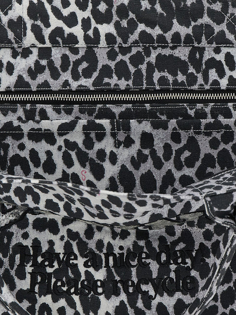 Ganni Leopard Sequin Xxl Tote Shopping Bag