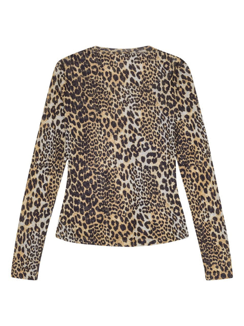Ganni Leopard print top