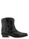 Ganni Low Shaft Embroidered Western Ankle Boots