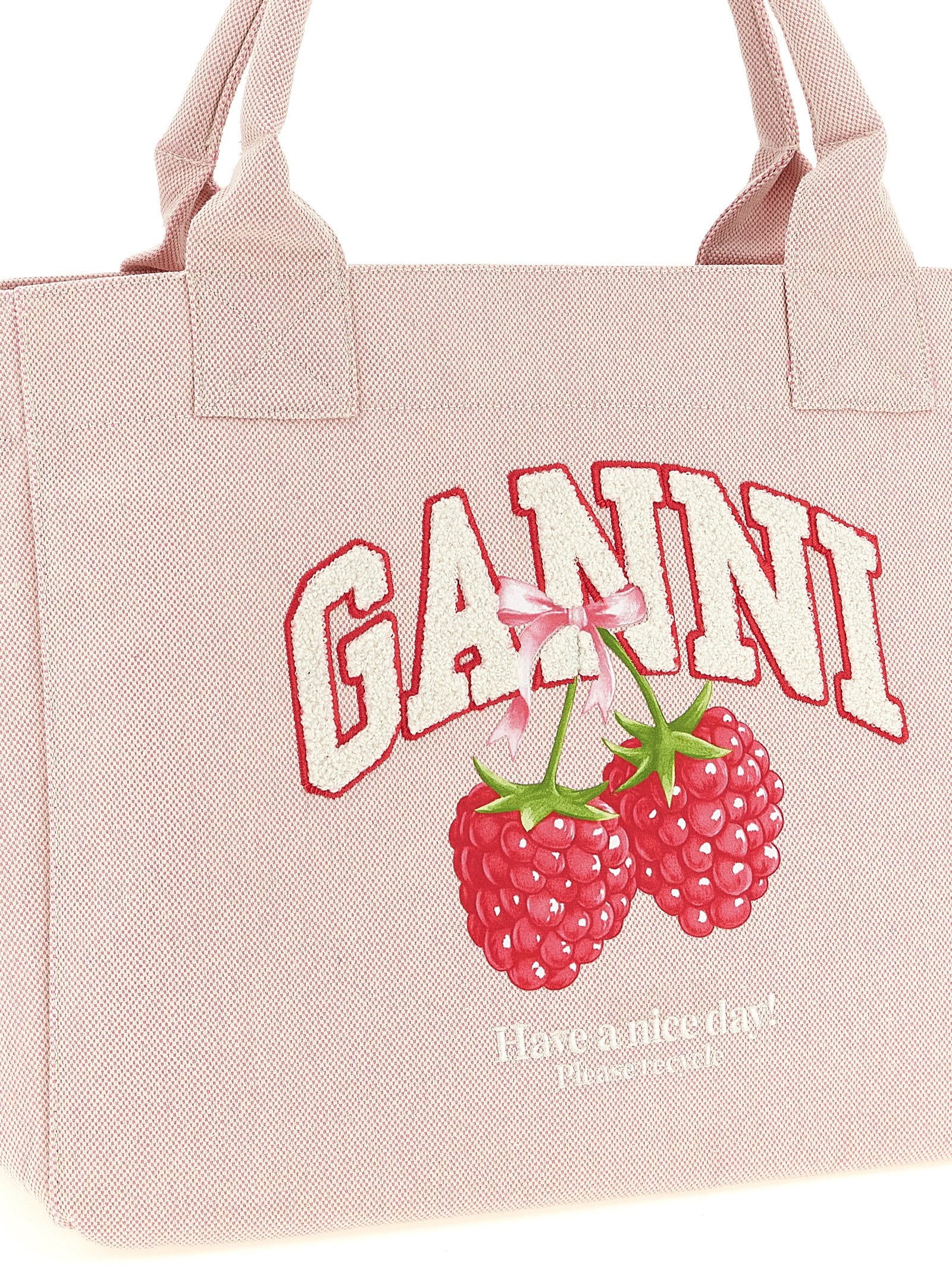 Ganni Medium Raspberry Shopping Bag