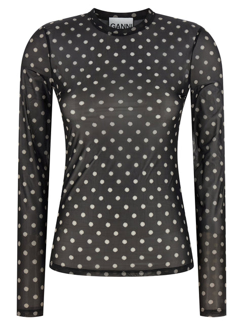 Ganni Printed Sheer Sweater