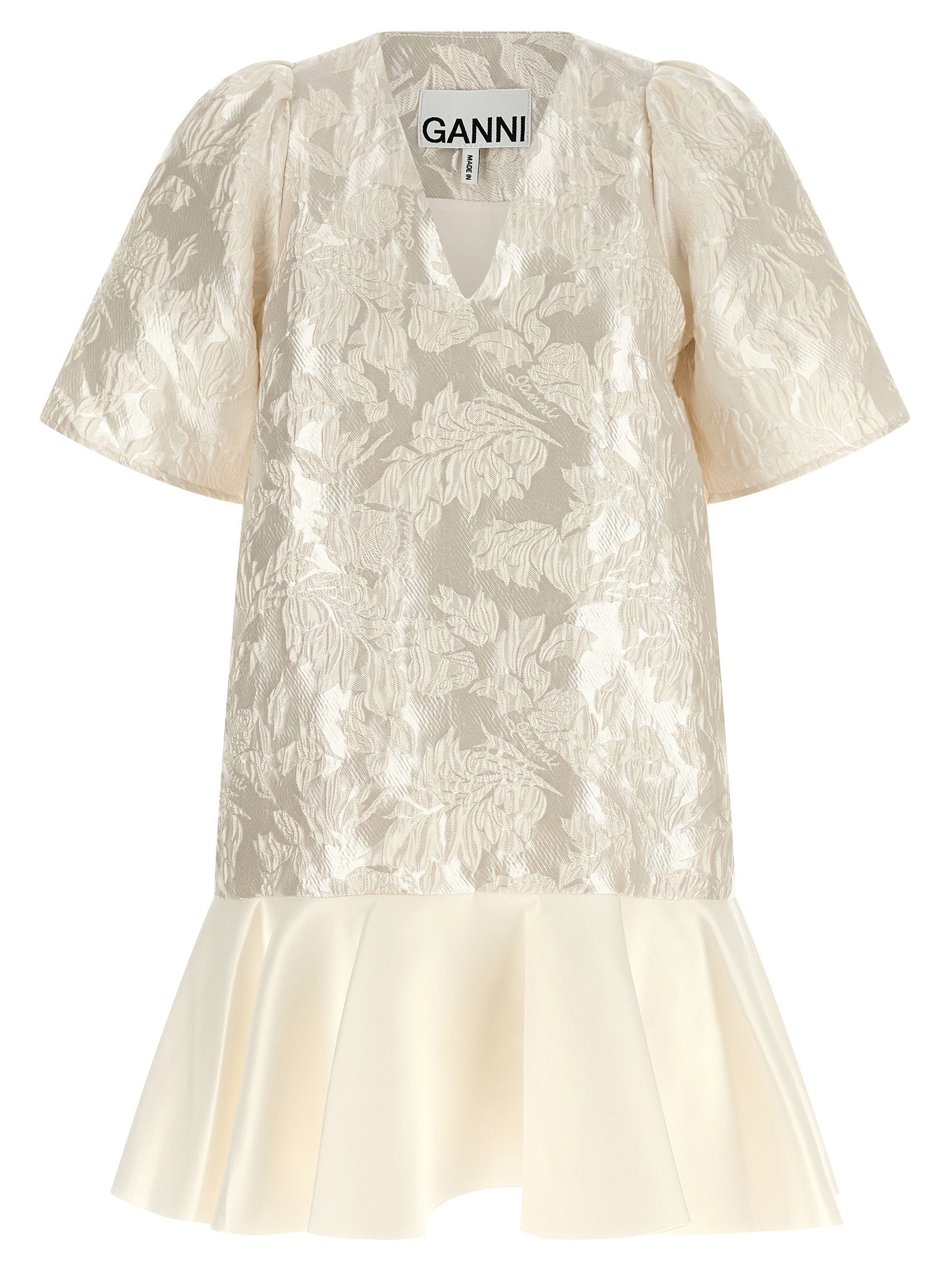 Ganni Satin Cloque Mini Dress