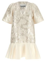 Ganni Satin Cloque Mini Dress