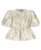 Ganni Satin Peplum Blouse