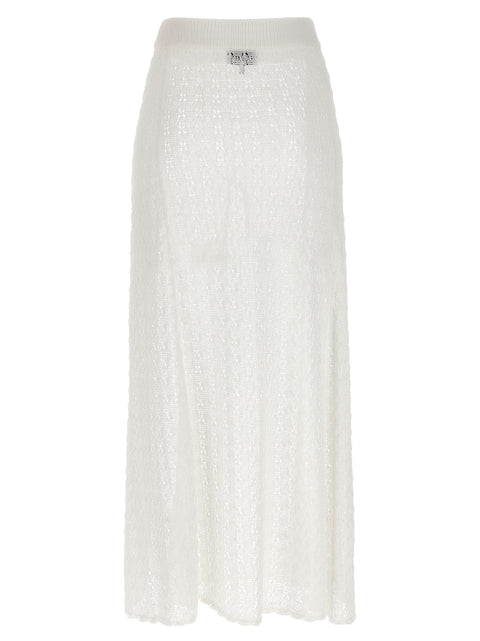Ganni Shiny Pointelle Knit Skirt