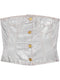 Ganni Silver Foil Denim Corsage