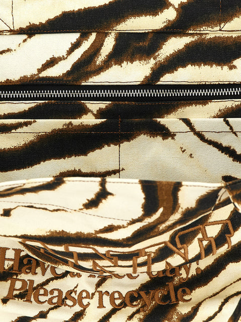Ganni Xxl Zebra Shopping Bag