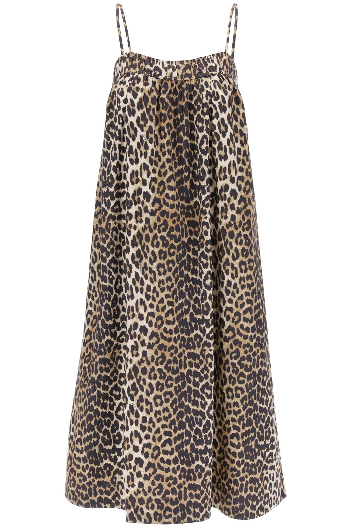 Ganni Leopard Print Flared Midi Dress-Dress-GANNI-34-Urbanheer