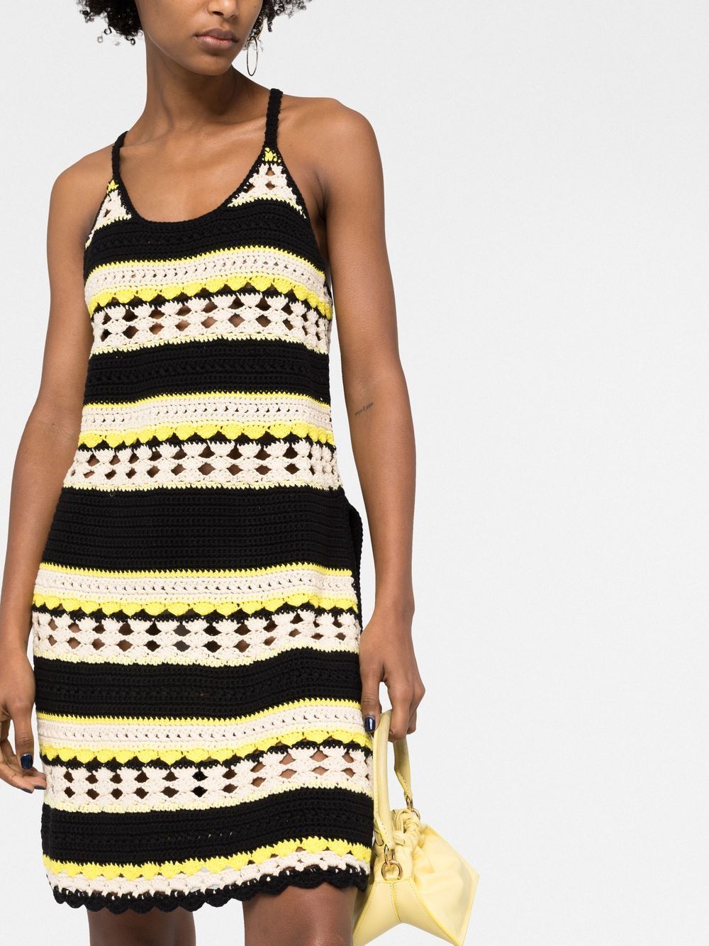 Ganni striped open-knit minidress-Dresses-Ganni-S-Urbanheer