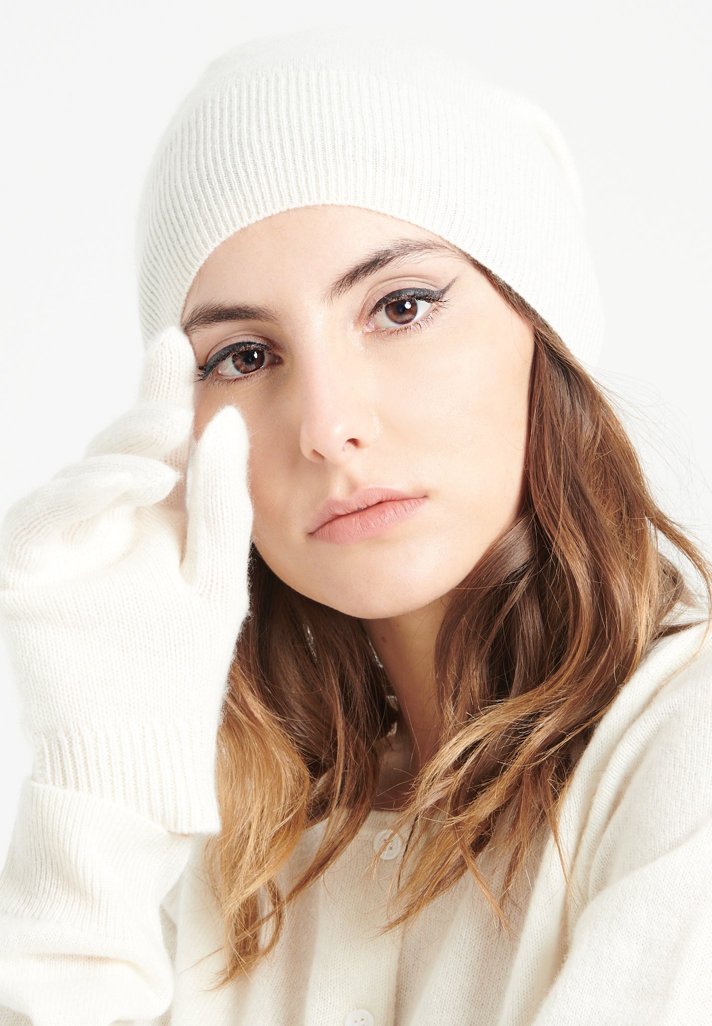 Gants en cachemire 4 fils blanc écru-gants-Studio Cashmere8-TU-SC8-00033-écru-Urbanheer