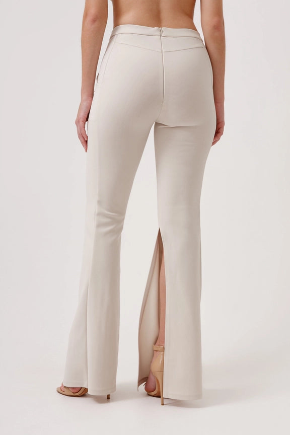 Gardenia High-Rise Flare Pant Beige-Pants-Ashley Stambouli-XS-Urbanheer