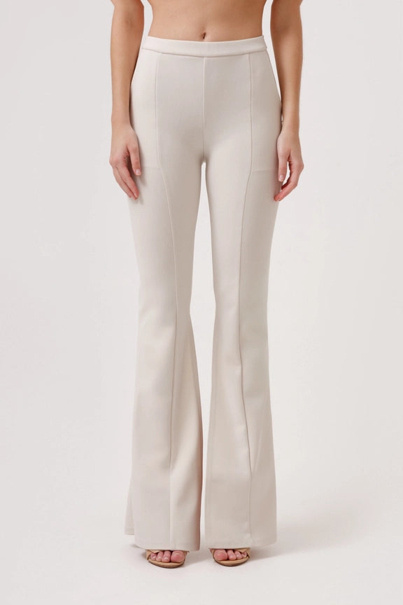 Gardenia High-Rise Flare Pant Beige-Pants-Ashley Stambouli-XS-Urbanheer