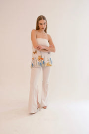 Gardenia High-Rise Flare Pant Beige-Pants-Ashley Stambouli-XS-Urbanheer
