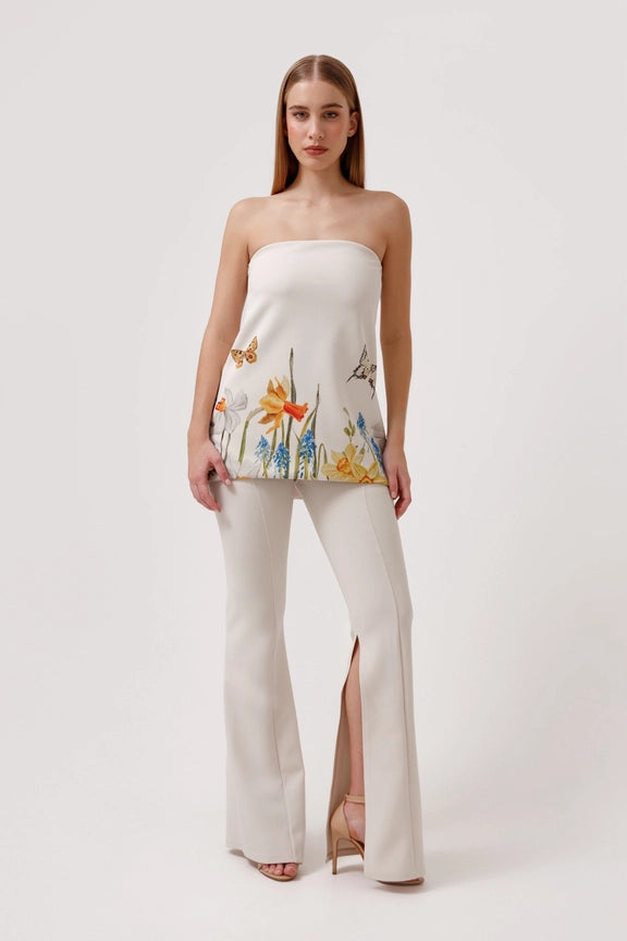 Gardenia High-Rise Flare Pant Beige-Pants-Ashley Stambouli-XS-Urbanheer