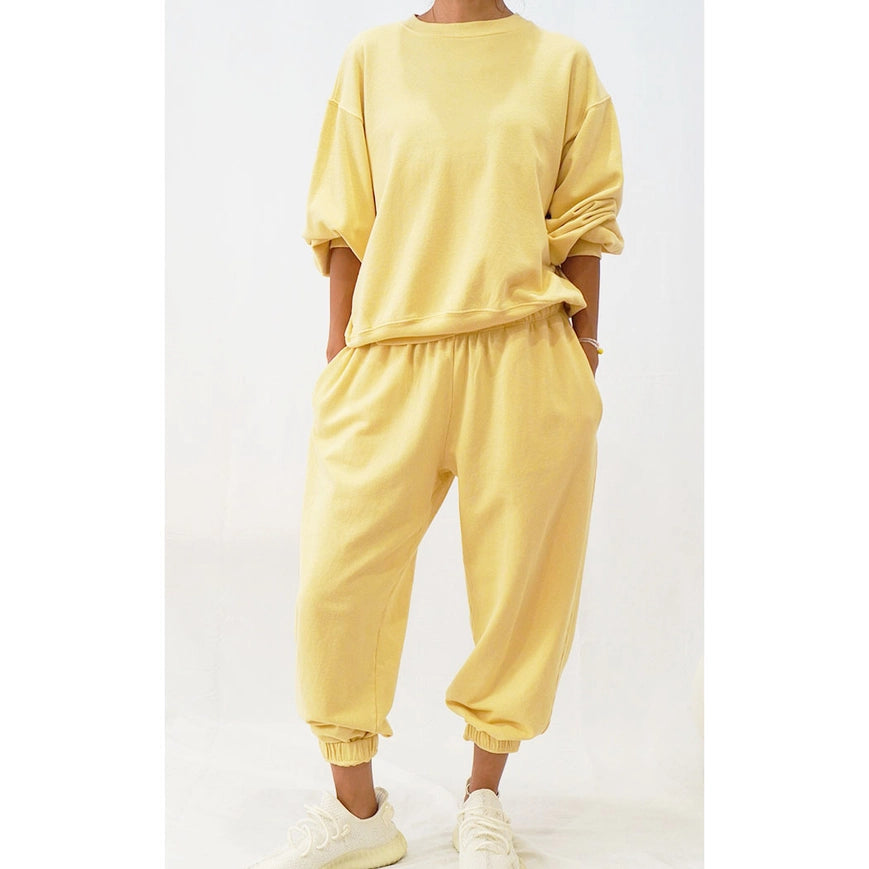 Garment Dye Cotton Terry Sweatshirt By-Sweatshirt-amente-M/L-Hazel-Urbanheer