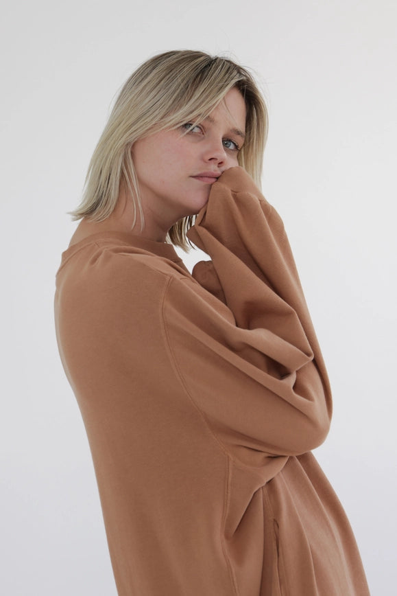 Garment Dye Cotton-Terry Sweatshirt Dress-Dress-amente-S/M-Hazel-Urbanheer