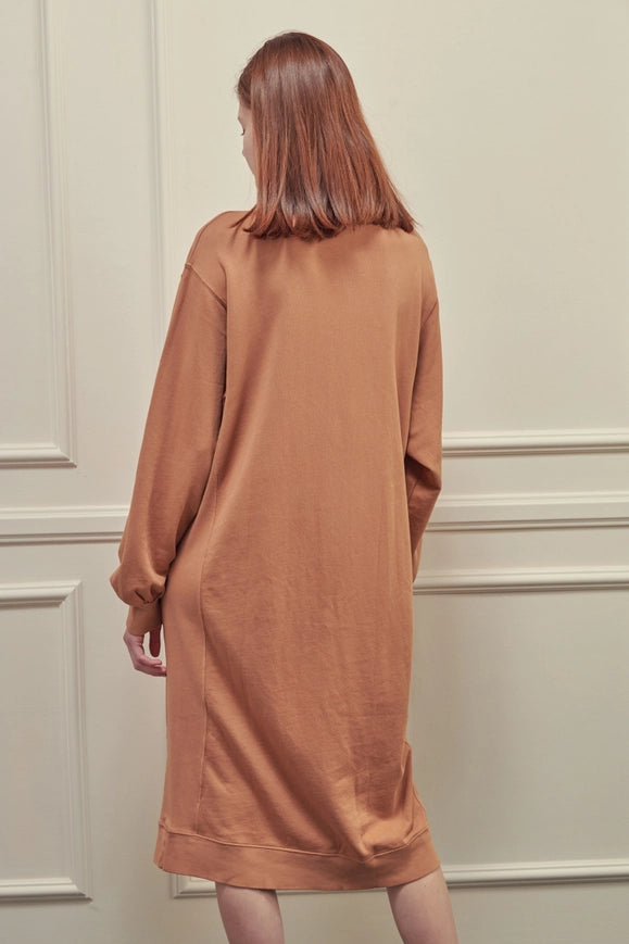 Garment Dye Cotton-Terry Sweatshirt Dress-Dress-amente-S/M-Hazel-Urbanheer