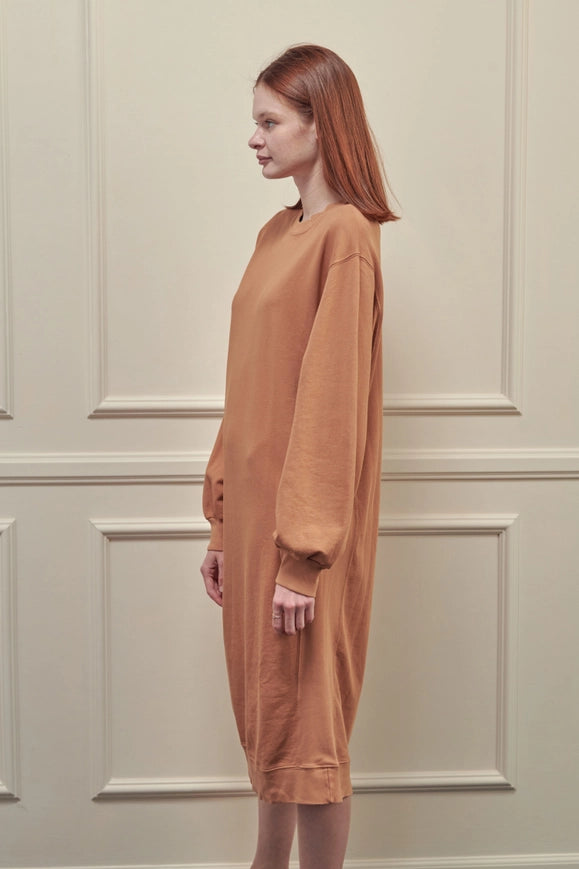 Garment Dye Cotton-Terry Sweatshirt Dress-Dress-amente-S/M-Hazel-Urbanheer
