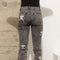 Garment Wash Star Crop Denim Skinny Jeans Charcoal-Jeans-Blue B-S-Urbanheer