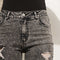 Garment Wash Star Crop Denim Skinny Jeans Charcoal-Jeans-Blue B-S-Urbanheer