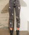 Garment Wash Star Crop Denim Skinny Jeans Charcoal-Jeans-Blue B-S-Urbanheer