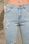 Garment Wash Star Crop Denim Skinny Jeans Light Wash-Jeans-Blue B-S-Urbanheer