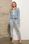 Garment Wash Star Crop Denim Skinny Jeans Light Wash-Jeans-Blue B-S-Urbanheer