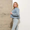 Garment Wash Star Crop Denim Skinny Jeans Light Wash-Jeans-Blue B-S-Urbanheer