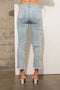 Garment Wash Star Crop Denim Skinny Jeans Light Wash-Jeans-Blue B-S-Urbanheer