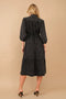 Garment Washed Chevron Yoke Midi Denim Dress Charcoal-Dress-Blue B-S-Urbanheer