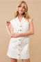 Garment Washed Collared Cargo Twill Dress WHITE-Dress-Blue B-S-WHITE-Urbanheer