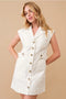 Garment Washed Collared Cargo Twill Dress WHITE-Dress-Blue B-S-WHITE-Urbanheer