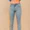 Garment Washed Side Sequin Tape Fringe Denim Jeans Med Wash-Jeans-Blue B-S-MED WASH-Urbanheer