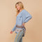 Garment Washed Side Sequin Tape Fringe Denim Jeans Med Wash-Jeans-Blue B-S-MED WASH-Urbanheer